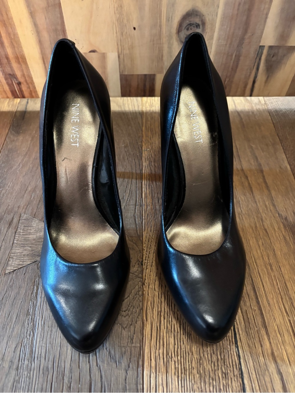 Nine West Black Leather Heels
